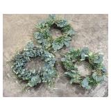 (3) Grapevine Wreaths w/ Greenery