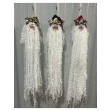 3 - 39" DEI Santa w/ Long Flowing Beard Ornaments