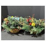 2 artificial hanging Christmas planters, 12in