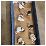 (7) Ice Skating Snowmen Figurines