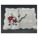 16 Hand Appliquï¿½ Poinsettia Napkins & Placemats