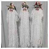 3 - 39" DEI Santa w/ Long Flowing Beard Ornaments