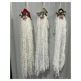 3 - 39" DEI Santa w/ Long Flowing Beard Ornaments