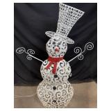 White Metal Wire Snowman Decoration