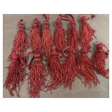 (12) Red Beaded Tassel Ornaments