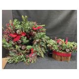 Coordinating wreath & centerpiece.  Artificial