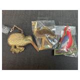 (3) Caroline Mitchell Ornaments- Kiwi, Emu & Galah