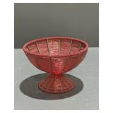 8.25" Red Beaded Composite Pedestal Bowl