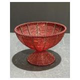 8.25" Red Beaded Composite Pedestal Bowl