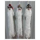 3 - 39" DEI Santa w/ Long Flowing Beard Ornaments