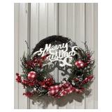 17" Merry Christmas Wreath