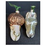 Llama & Camel Head Glass Ornaments