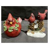 Cardinal winter/Christmas resin figurines, 5.25 &