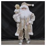 3ft. Tall Silver & Gold Santa Claus Decor
