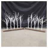 (2) Pre- Lite White Birch Trees on Wood Base