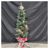 4ft Lite- Up Christmas Tree with Gingerbread Decor