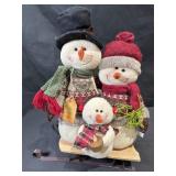 Snow Lodge Snowman Family Decoration
