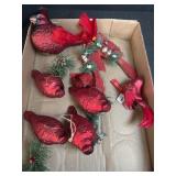 Cardinal Glass & Wood Ornaments