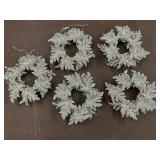 (5) Silver w/ Gold Glitter Christmas Wreaths