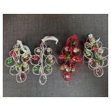 (4) Circle Ornaments w/ Bells, 5in long