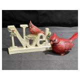 8in resin cardinal Noel sign & 4in resin cardinal,
