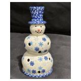 Hand Made in Poland 7.25in tealight snowman