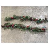 2 - Pine, Berry & Bird 5ft light up garlands.
