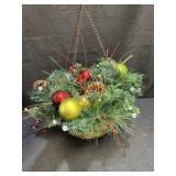 Christmas artificial hanging basket w/battery