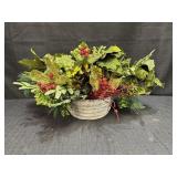 Glittery green & red centerpiece, 2ft wide