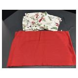 8 Bird/Holly Napkins & 9x8ft Red Tablecloth