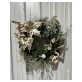 24" Sliver & White Christmas Wreath