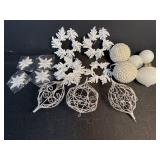 White Wire, Glass, Plastic, Beaded & Wood