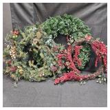 (3) Holiday Wreaths