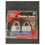 New package of 2 Master Lock padlocks