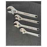 4 adjustable wrenches - Craftsman 12in., 2 -