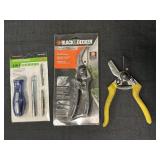 Pittsburgh 4 n 1 screwdriver, B&D Garden Pruner, &