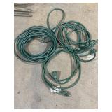 3 green extension cords
