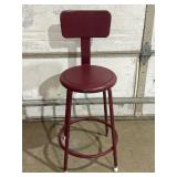 39" Red Metal shop Stool w/ Backrest