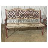 4ï¿½ Wooden & wrought Iron Bench