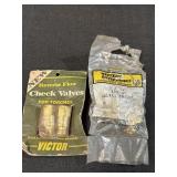 Reverse flow check valves & 205 valve, brass - new