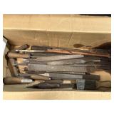 Large variety of metal files & approx 10 handles