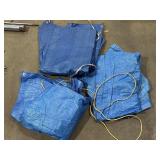 (3) variety sized Blue tarps