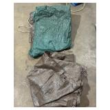 Brown and green tarps