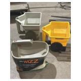 Scotts Wizz and Yardworks handheld spreaders