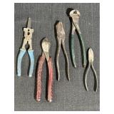 5 assorted pliers