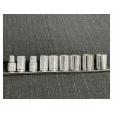 Chrome Vanadium socket set, 3/8in drive
