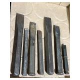 7 misc. brands & sizes of steel chisels