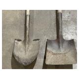 spade & coal shovel w/ wooden handles