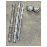 3 bar solders & 2 - 2in lead balls