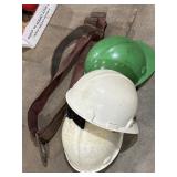 3 Jackson hard hats & a safety belt